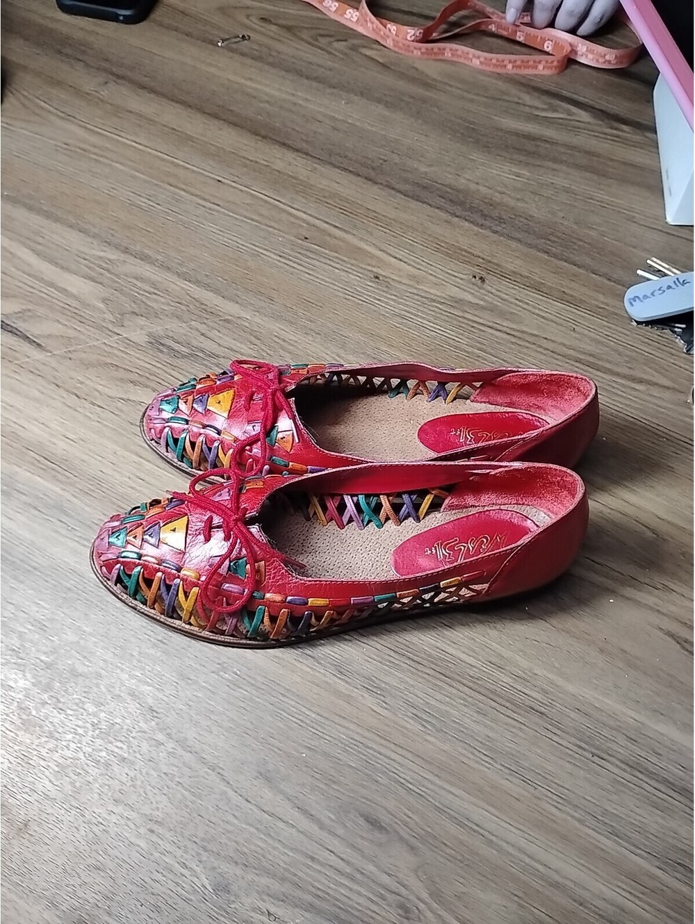 Huarache West 31st Lace Up Loafers Vintage 80s/90s Women's Size 7 Rainbow